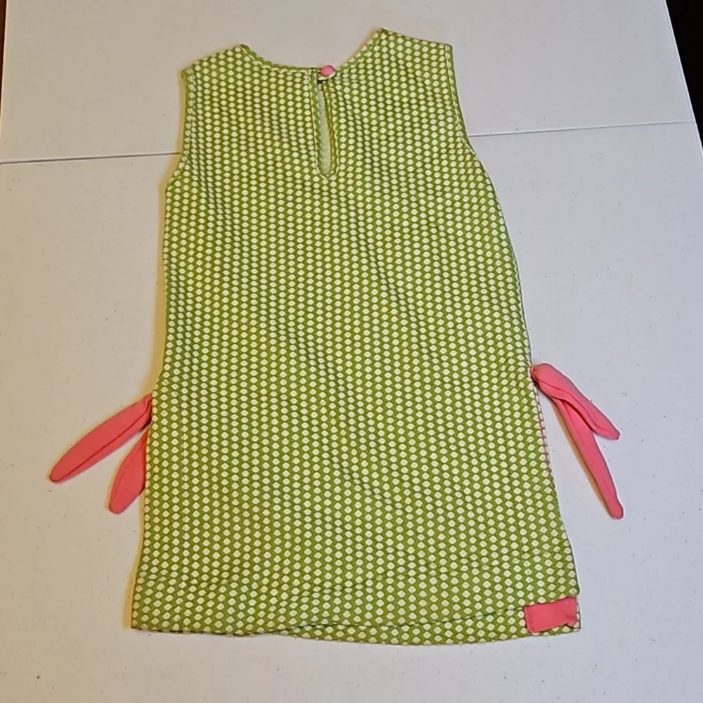 Vintage Carter's Watermelon Dress 5 Girls green pink white 70s Cute
